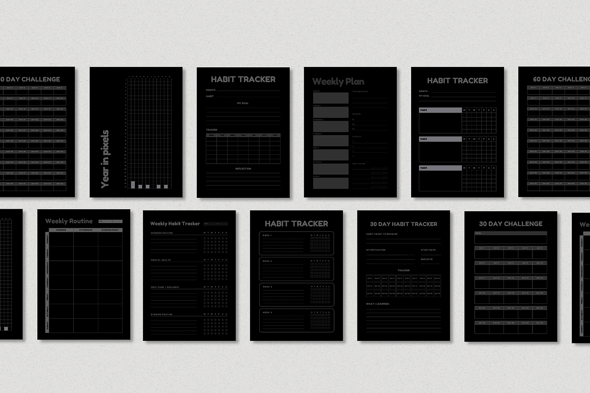 Habit tracker Printable Bundle, a Stationery Template by The Chaos Project (Photo 8 of 9)