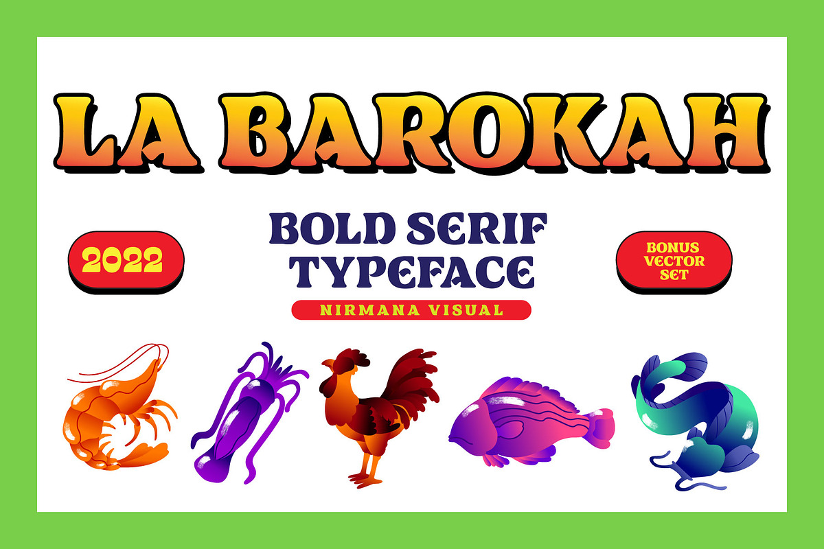 La Barokah - Retro Font, a Serif Font by Nirmana Visual (Photo 1 of 7)