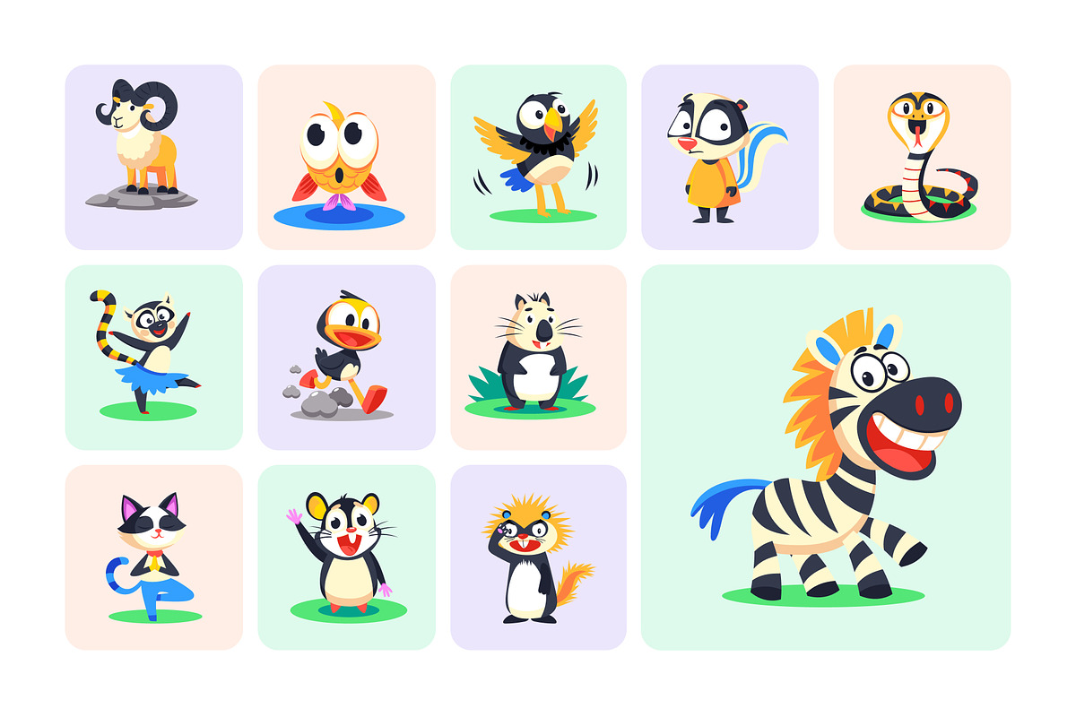 Animal Mascots Art Set, an Emoji Icon by Creative Stall (Photo 5 of 10)