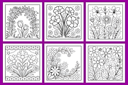Elegant Floral Spring Coloring Pages, a Decorative Illustration by Coco Bloom (Thumbnail 3 of 5)
