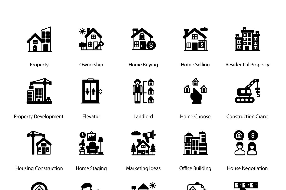 Real Estate Premium Glyph Icons, a Solid Icon by vectorstank (Photo 2 of 2)