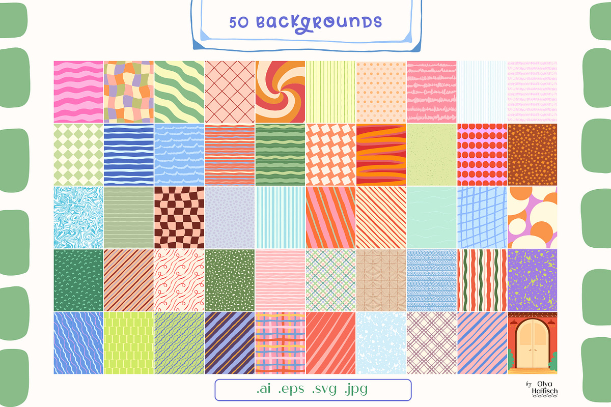 Playful Frames & Backgrounds, an Object Graphic by Olya Haifisch (Photo 6 of 12)