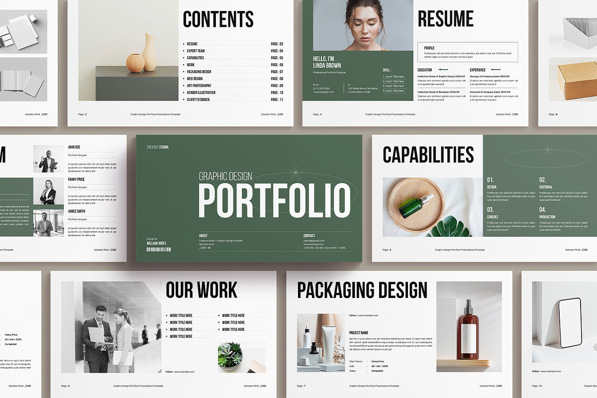 Graphic Design Portfolio Template, a Presentation Template by E-Type (Photo 1 of 6)