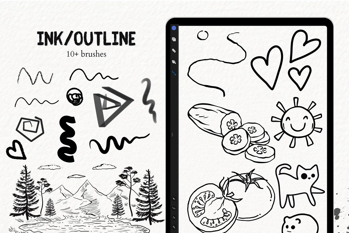90+ ULTIMATE PROCREATE BRUSHES, a Brush Add-On by BeeRubby (Photo 7 of 9)