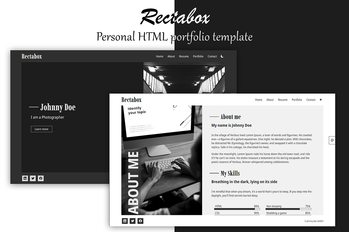 Rectabox - HTML portfolio template, a HTML Template by JACodes