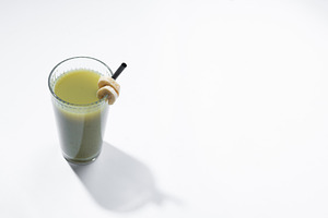 Green smoothie with spinach,banana, apple, and lemon, a Food & Drink Photo by etorres69