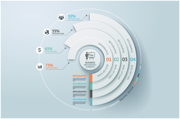 Business Infographic Circle Elements preview 2