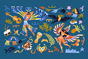 Carnival of Brazil set + backgrounds, a Decorative Illustration by PaperTrident (Thumbnail 1 of 6)