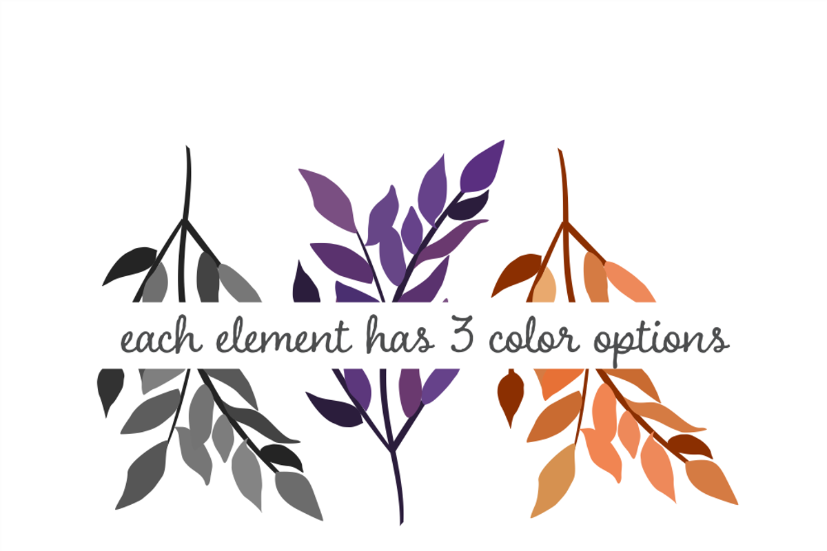 Halloween Wreath & Leaf Set, an Illustration by Kelly Jane Creative (Photo 2 of 5)