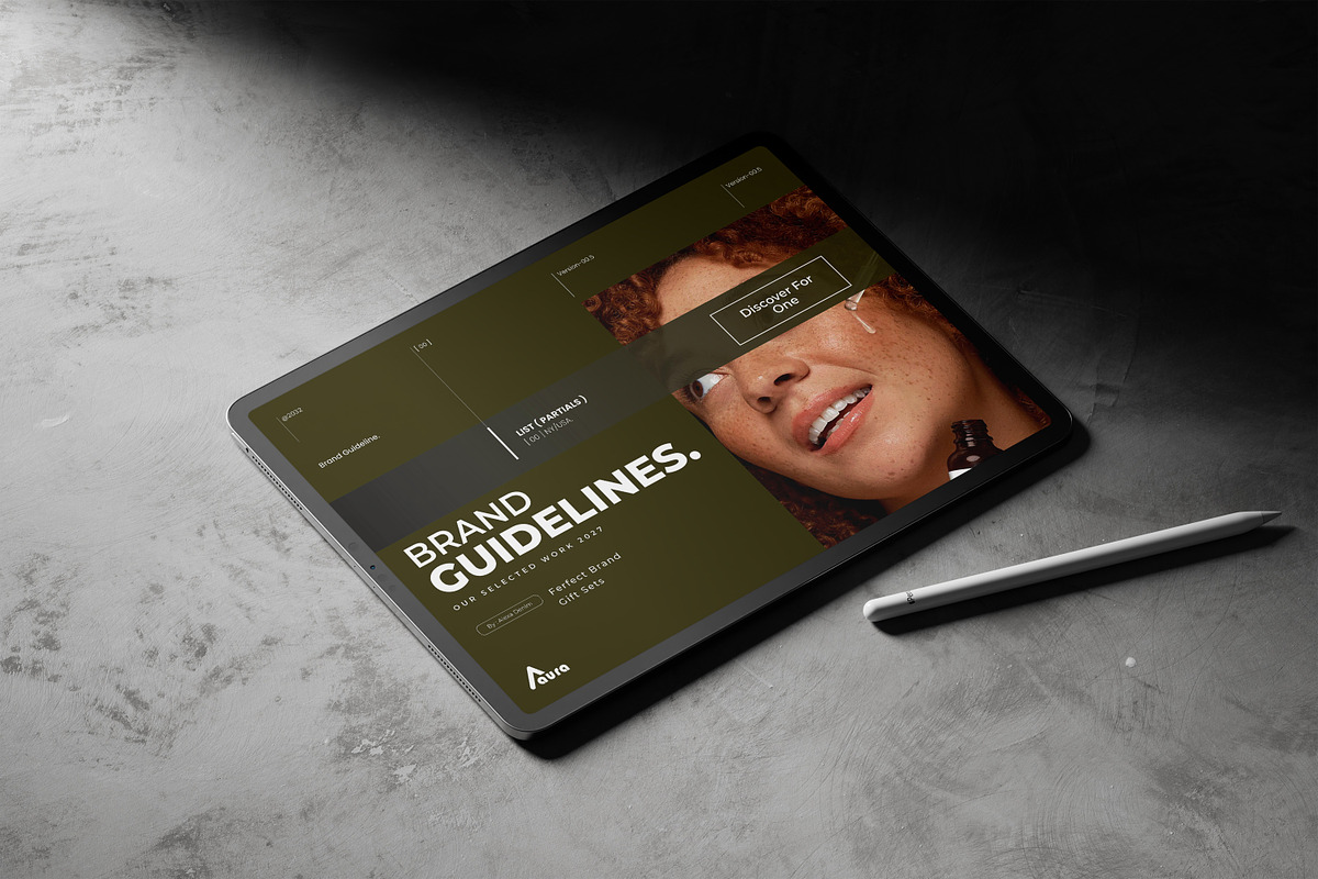 AURA / Brand Guideline Template, a Brochure Template by Slide-Agency (Photo 2 of 11)
