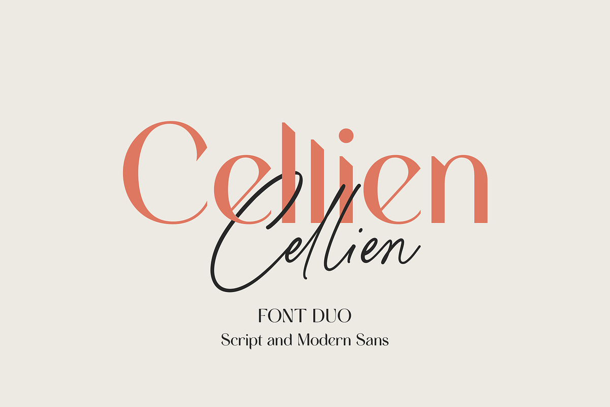 Cellien | Font Duo, a Script Font by Lemonthe (Photo 1 of 8)