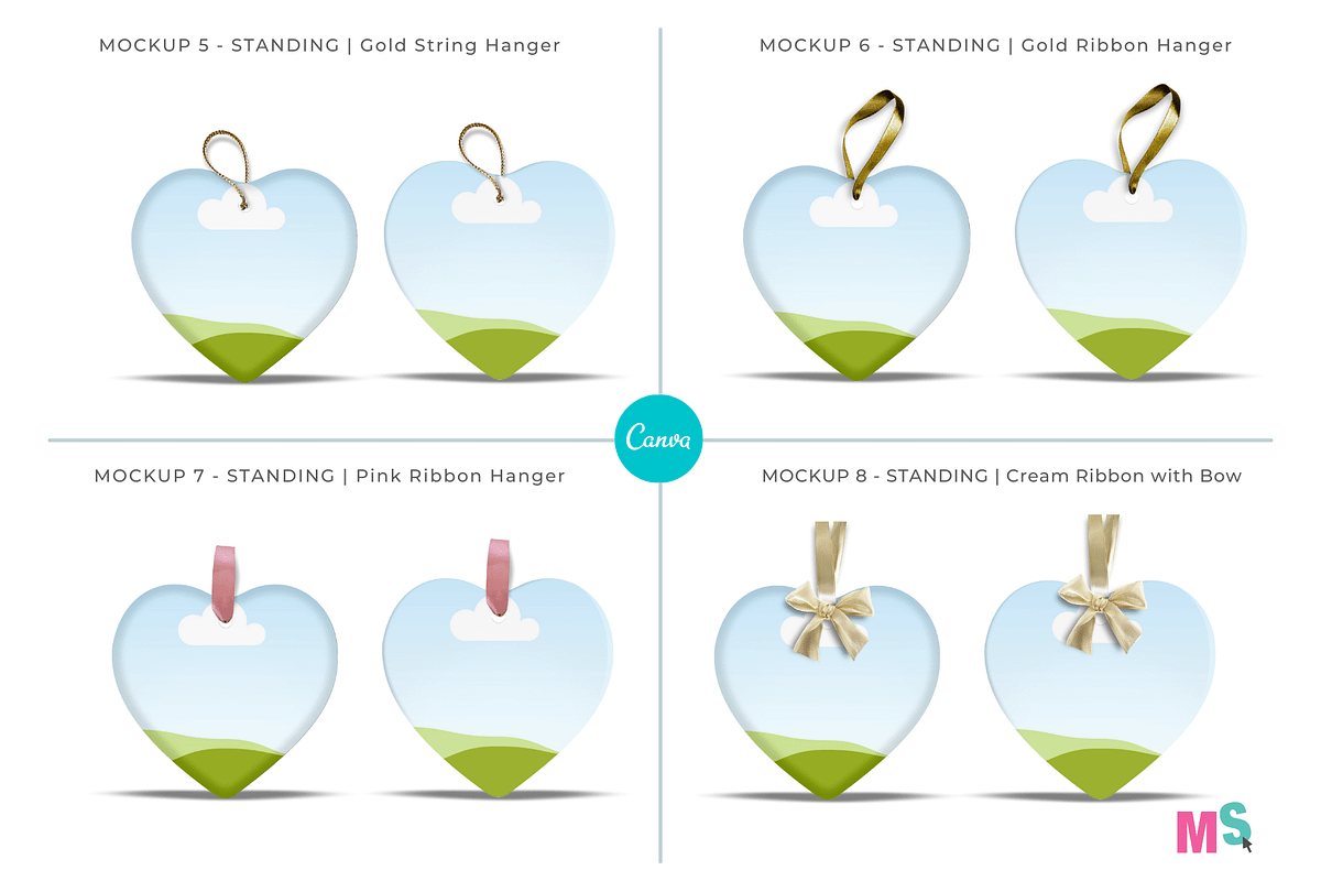 Heart Ceramic Ornament Canva Mockup, a Mockup by Mockup Scene (Photo 5 of 18)