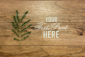 Tropical Fern on Wood Mockup