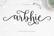Arbhie Script, a Script Font by Zane Studio (Thumbnail 1 of 8)