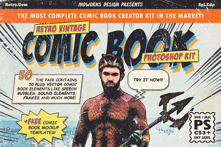 Retro Comic Book PS Kit, an Action Add-On by IndWorks Design