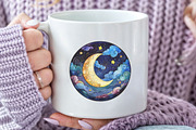 Moonlit Nights Stained Glass Clipart, an Illustration by Craft Nest (Thumbnail 5 of 6)