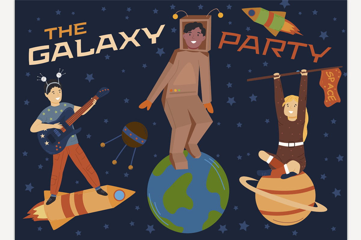 Children space disco. Themed night, a Person Illustration by Anna's Shop