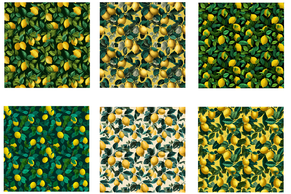 Lemon Pattern Sublimation Bundle, an Illustration by Designworld (Photo 2 of 6)