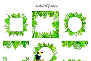 Watercolor tropical leaves, a Background Graphic by MarBom (Thumbnail 3 of 6)