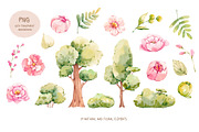My little town. Watercolor clipart, a Decorative Illustration by VerAna (Thumbnail 3 of 11)