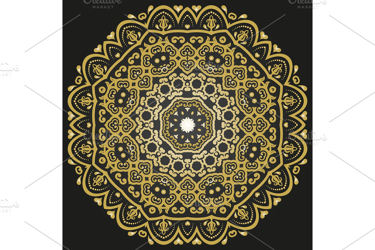 Damask Vector Oriental Pattern, a Decorative Illustration by FineArtStudio (Photo 1 of 3)