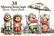 Whimsical Senior Couple Summer PNG, a Seasonal Illustration by Canvas Craft (Thumbnail 1 of 10)