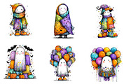 Cute Halloween Ghost Clipart, an Illustration by CreationArt (Thumbnail 4 of 5)