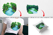 Forest River Clipart, a Graphic by Artnoy (Thumbnail 3 of 5)