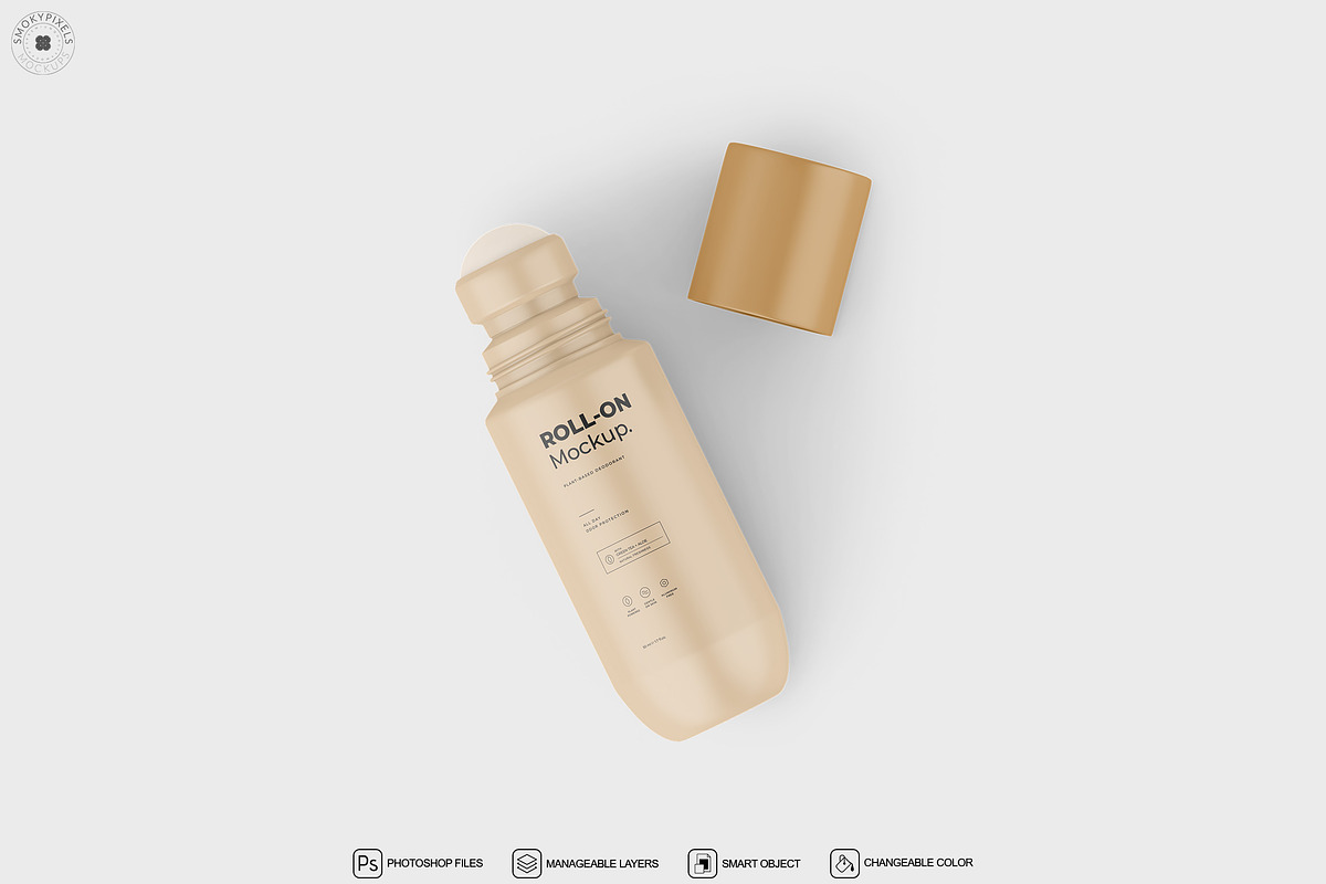 Roll-On Bottle Mockup, a Packaging Mockup by SmokyPixels (Photo 3 of 6)
