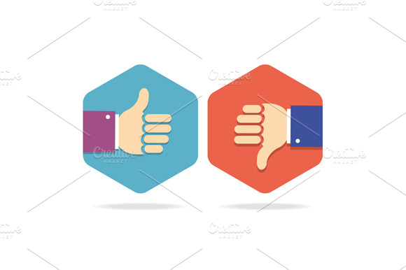 Thumbs Up Icons Set. Vector