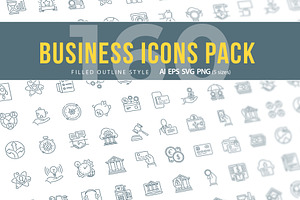 Business Outline Icons, an Outline Icon by Kalash