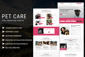 Pet Care - Landing Page Template