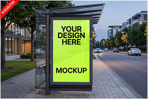 Bus Stop Digital Screen PSD, a Wearable Device Mockup by Bruno's Shop