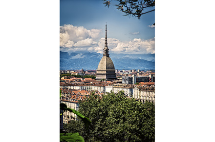Panoramic view of Turin city center