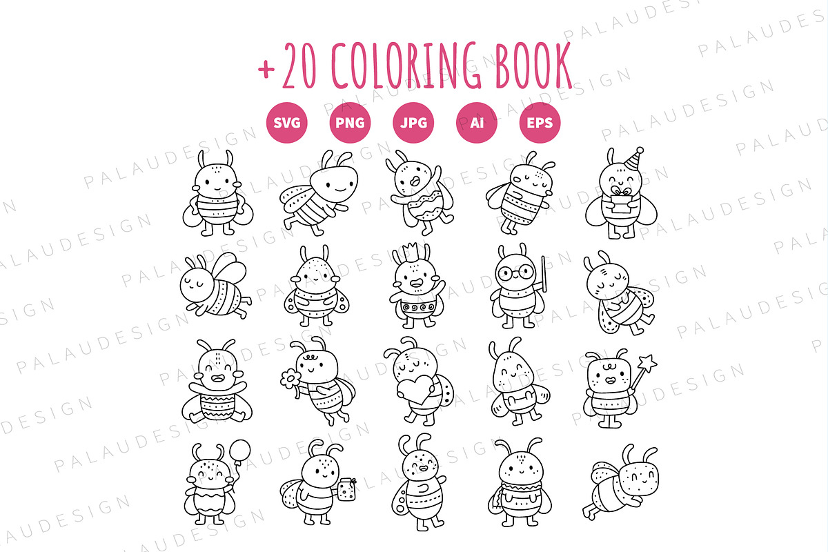 Bee Clipart Bundle, an Animal Illustration by Palau (Photo 8 of 10)
