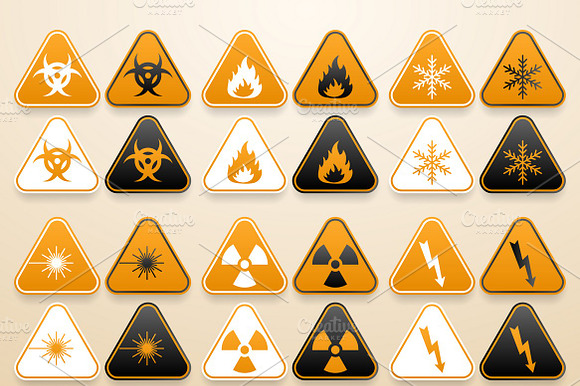 Set of warning signs preview 2