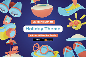 3d Element Holiday Icons Pack