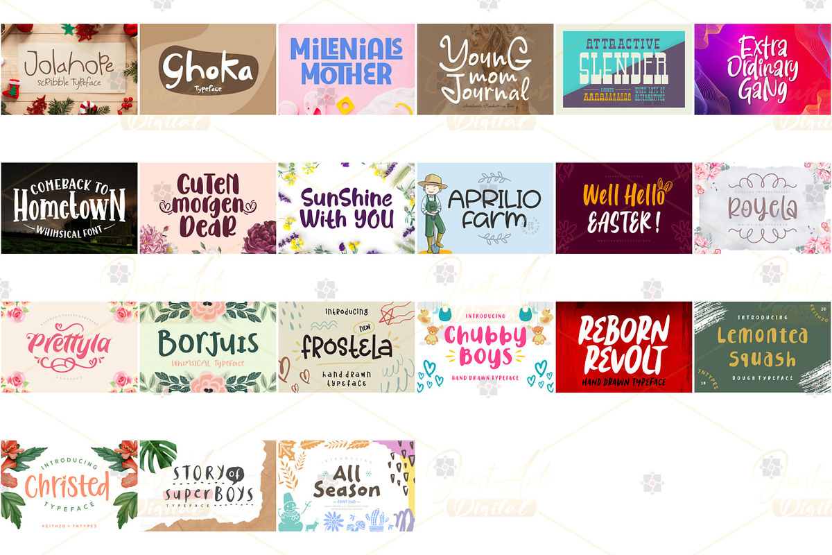Playful Font Bundle v2, a Serif Font by JustArtDigital (Photo 4 of 7)
