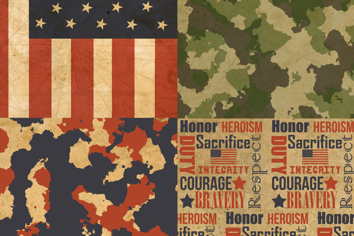 Camouflage and US Patriotic Patterns, a Pattern Graphic by Paper Element (Photo 2 of 2)