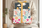 Man holding gift stack mockup, a Packaging Mockup by Rami's Mockups (Thumbnail 5 of 5)