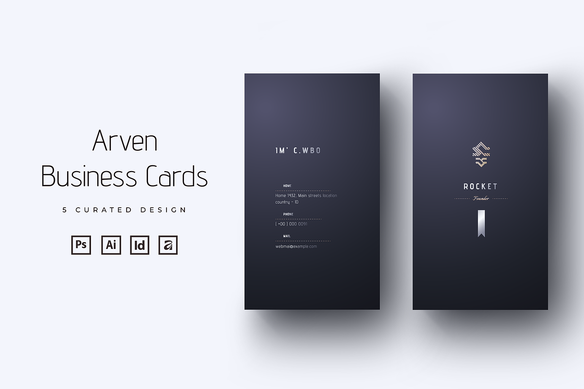 Arven - Elegant Business cards, a Business Card Template by Ctrl space studio (Photo 1 of 9)