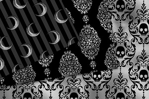 Black & Silver Halloween Patterns