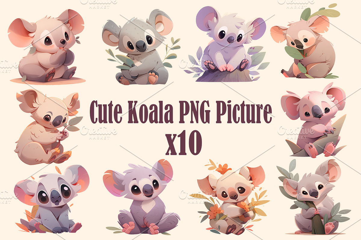 Cute animal collection 400 PNG, an Animal Illustration by DesignFolioHub (Photo 14 of 34)