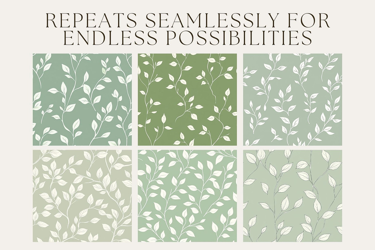 12 Serenity Sprigs Seamless Patterns, a Pattern Graphic by Inknfolly (Photo 2 of 7)