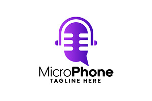 Microphone Podcast Logo, a Branding & Logo Template by GenesisCreativeCo
