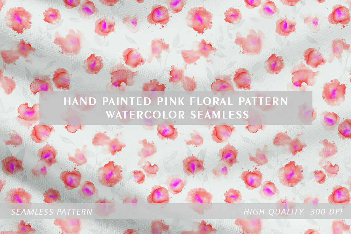 Hand Painted Pink Floral Pattern, a Pattern Graphic by MartinShop (Photo 1 of 10)