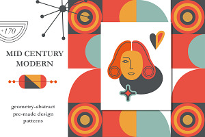 MidCentury Retro Geometry Abstract