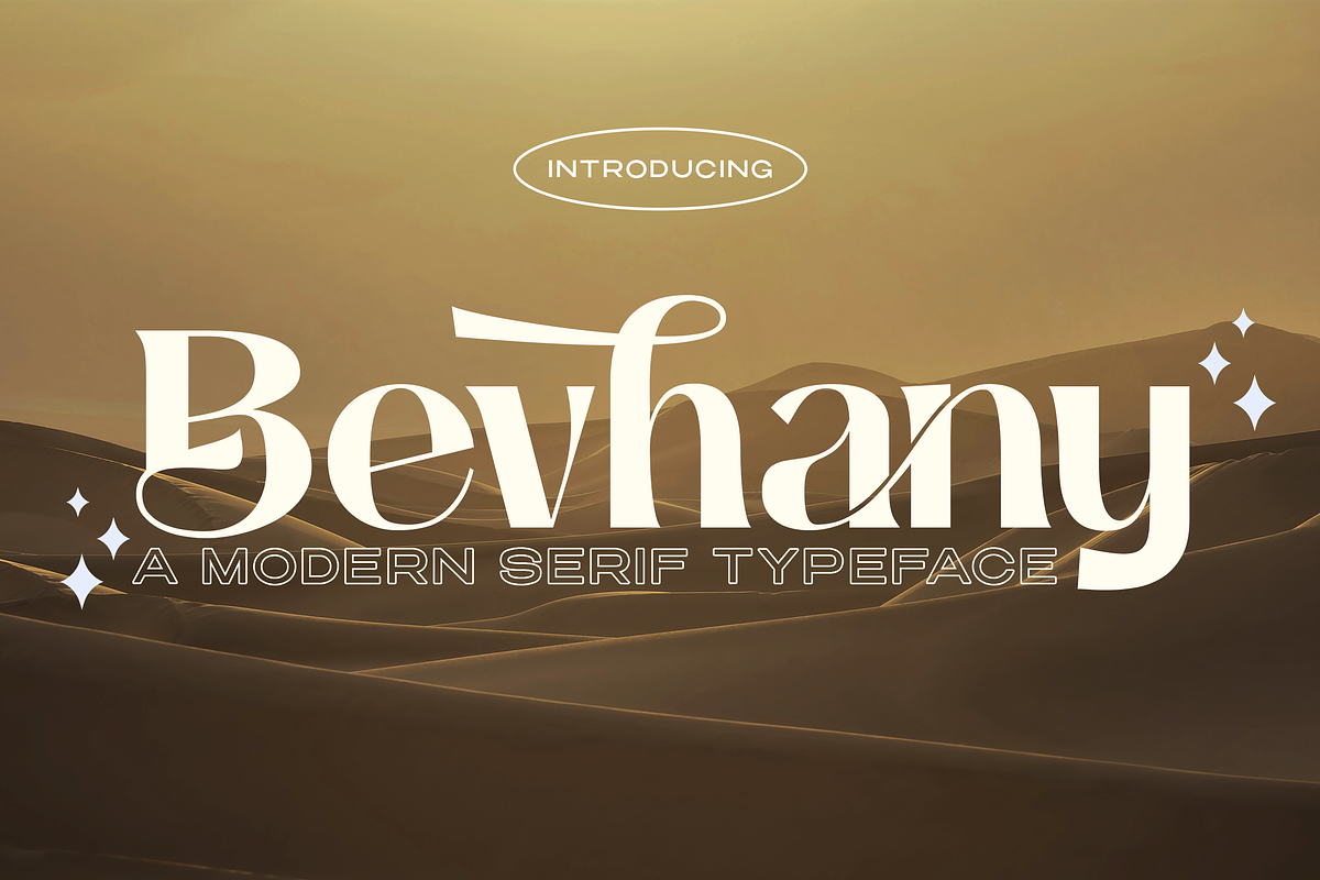 Bevhany Modern Serif Font, a Serif Font by Graphue (Photo 1 of 9)