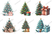 Christmas Tree and Gift Watercolor, an Illustration by designcity5 (Thumbnail 3 of 5)