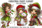 Whimsical Christmas Fairy Clipart, an Illustration by OK Design (Thumbnail 1 of 6)